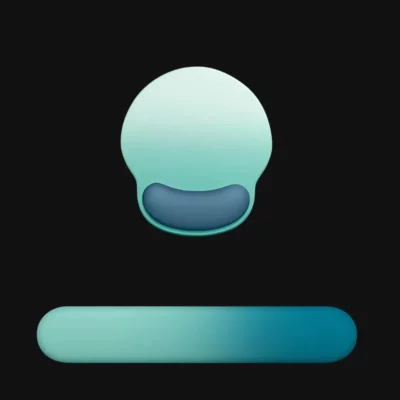 Tapis de souris ergonomique bleu eau avec base antidérapante Ergopro