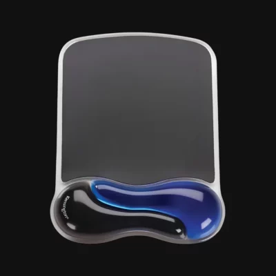 Tapis de souris ergonomique avec repose-poignet en gel bleu